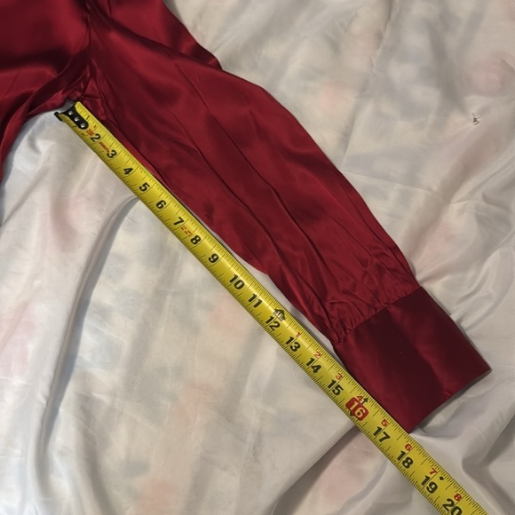 Anne Klein silk red button down blouse - Picture 9 of 10